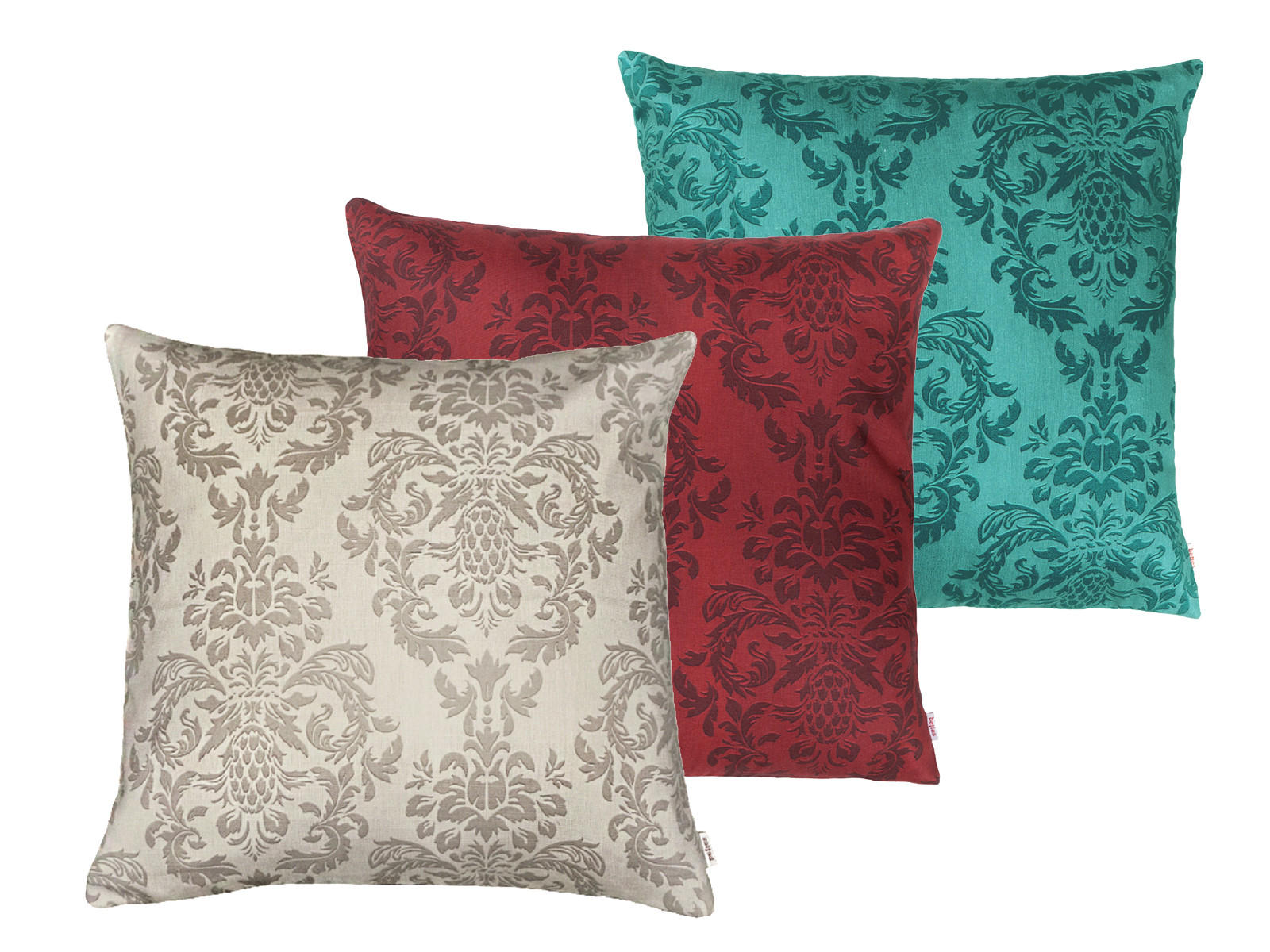 KISSENNHÜLLE Epoche karmin-rot 50/50 cm - Dunkelrot, Textil (50/50cm) - beties Heimtextil