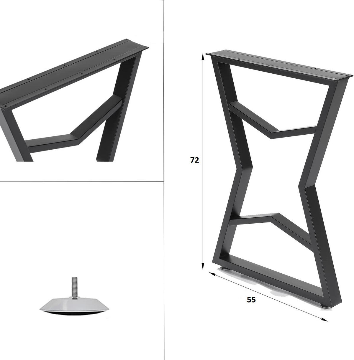 TISCHGESTELL Metall OS ma58 - Schwarz, Metall (55/72/6cm) - moebel17