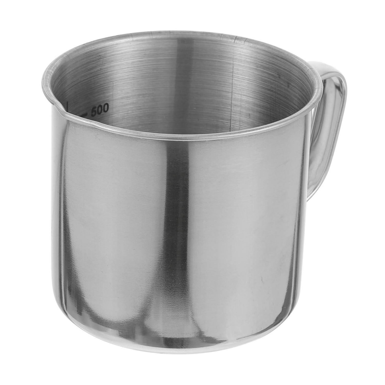 MESSBECHER Edelstahl 500 ml - Silberfarben, Metall (0.5L)