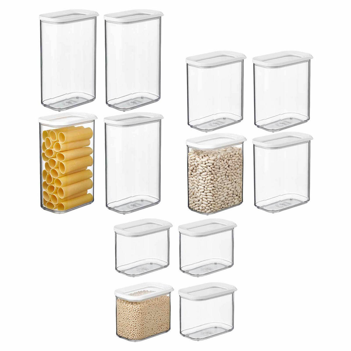 VORRATSDOSEN Modula weiß 12er Set - Weiß, Kunststoff (1/1/1cm) - Mepal