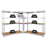 SCHWERLASTREGAL Taurus XL 2er-Set 180x160x60 cm Fachlast 250 kg Verzinkt - Silberfarben, Metall (320/180/60cm) - PROREGAL