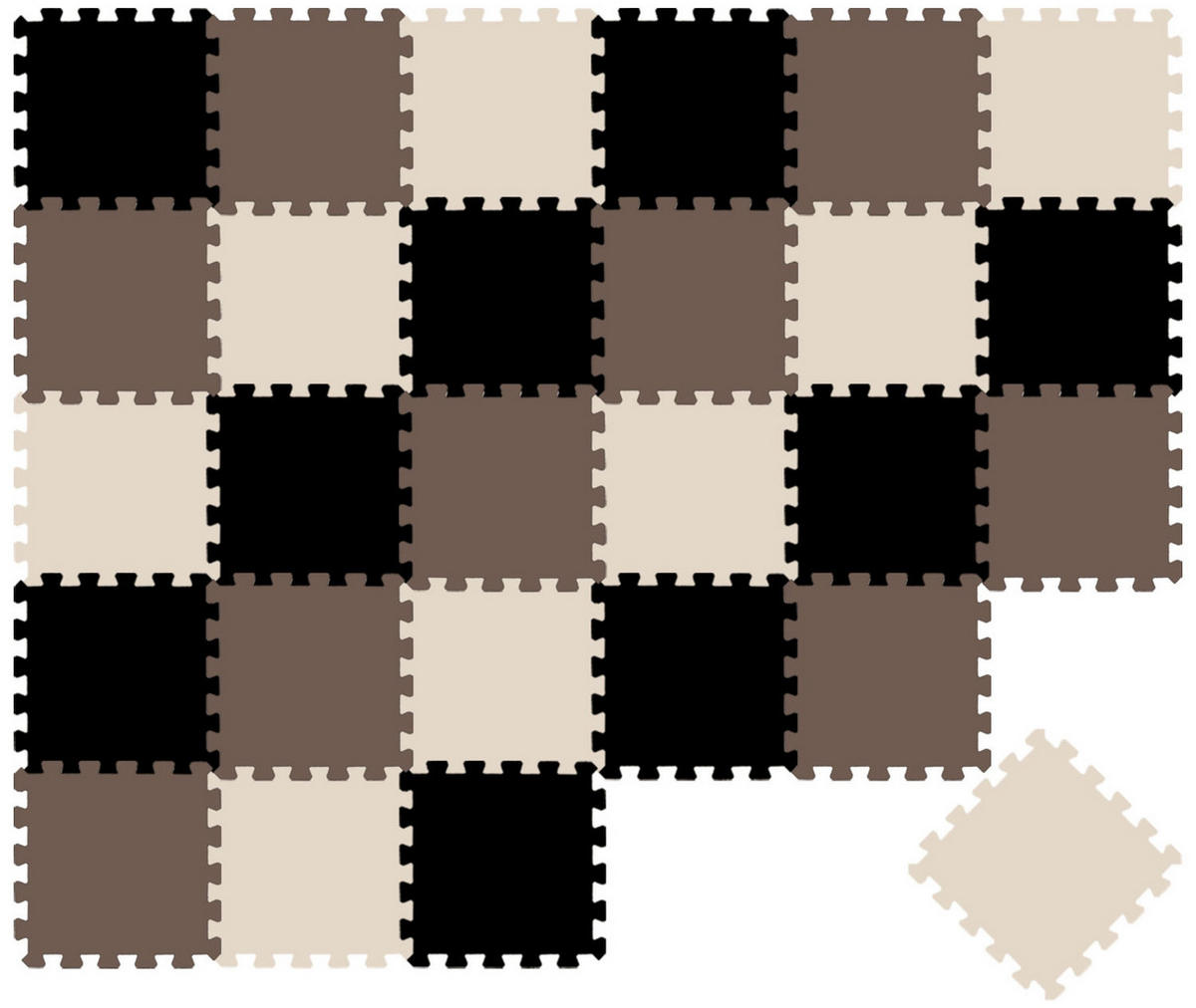 SPIELMATTE ab Null - 270/90 cm Puzzlematte Beige - Multicolor, Kunststoff (30/30cm) - Littletom