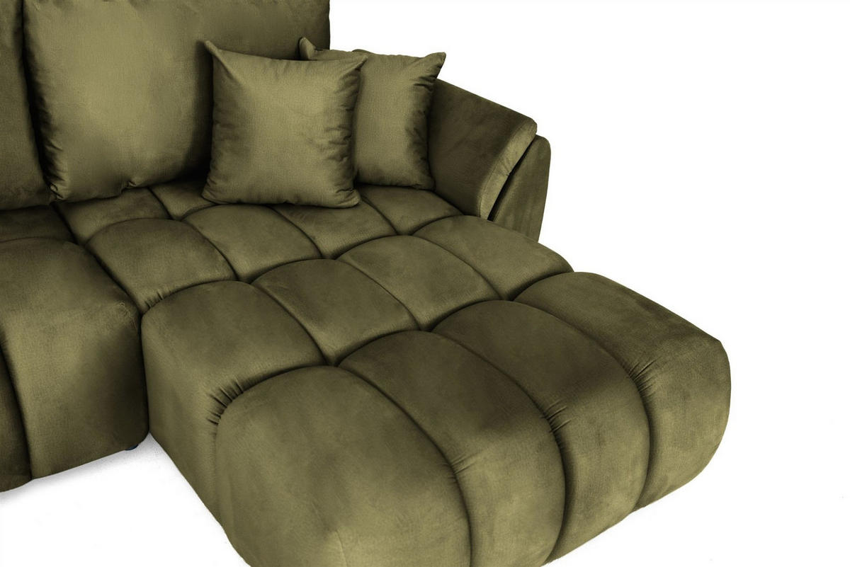 ECKSOFA Collin Mit Schlaffunktion - Grün, Holzwerkstoff/Textil (185/280cm) - Fun Möbel