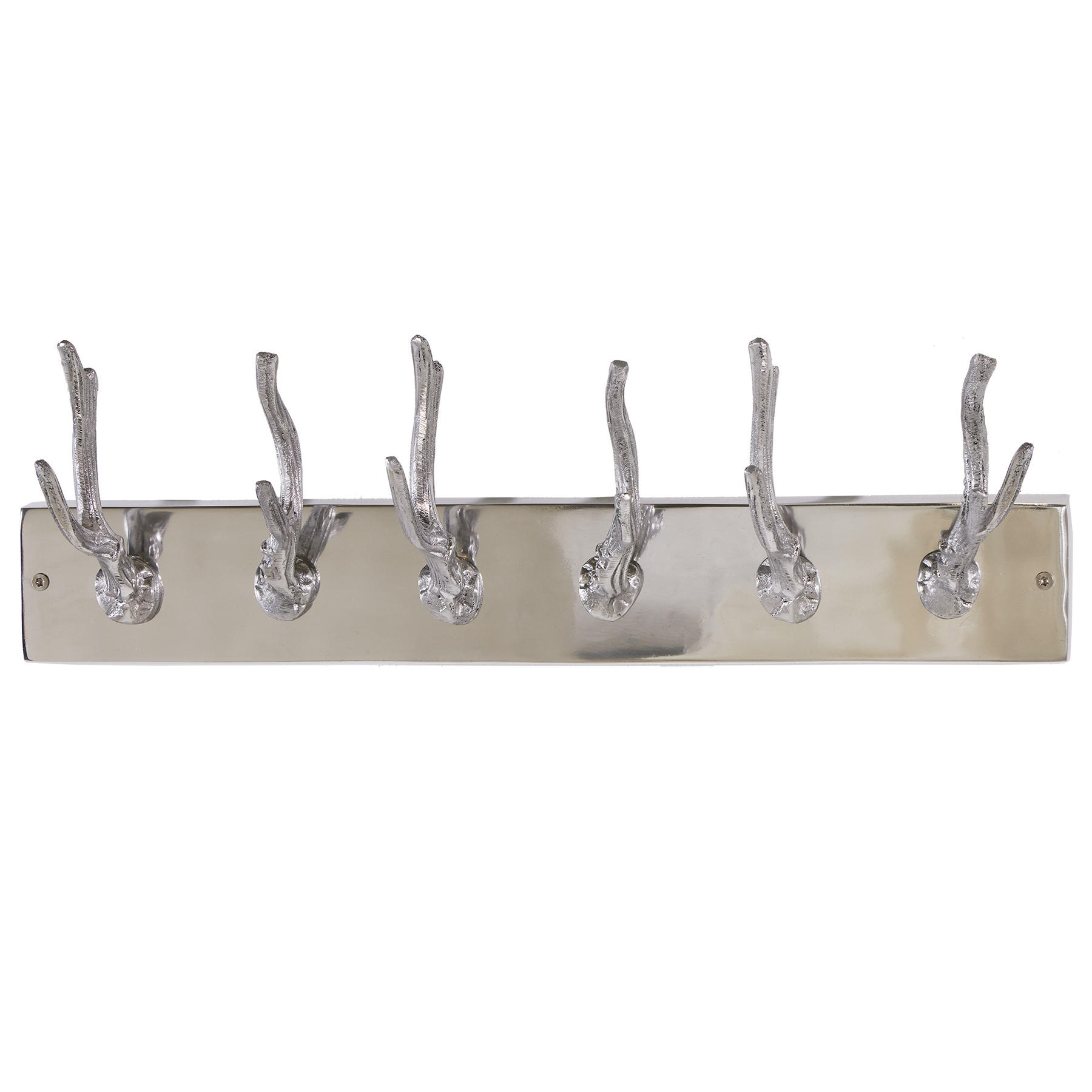 GARDEROBE DEER Metall Silber 50 cm - Silberfarben, Metall (50/15/8cm) - riess-ambiente