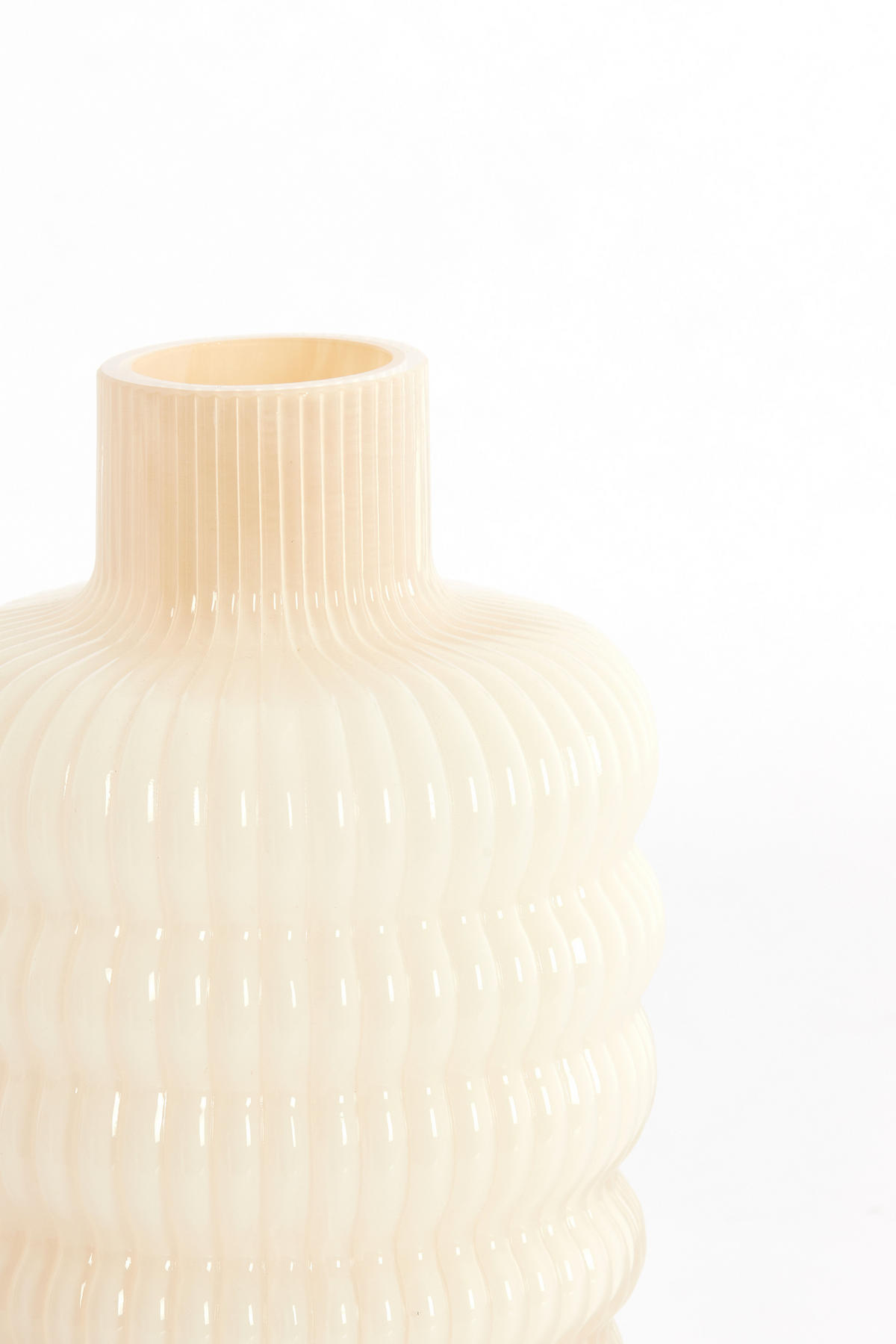 VAZE Lunette Weiß 15.5/15.5/30 cm - Weiß, Glas (30cm) - Light & Living