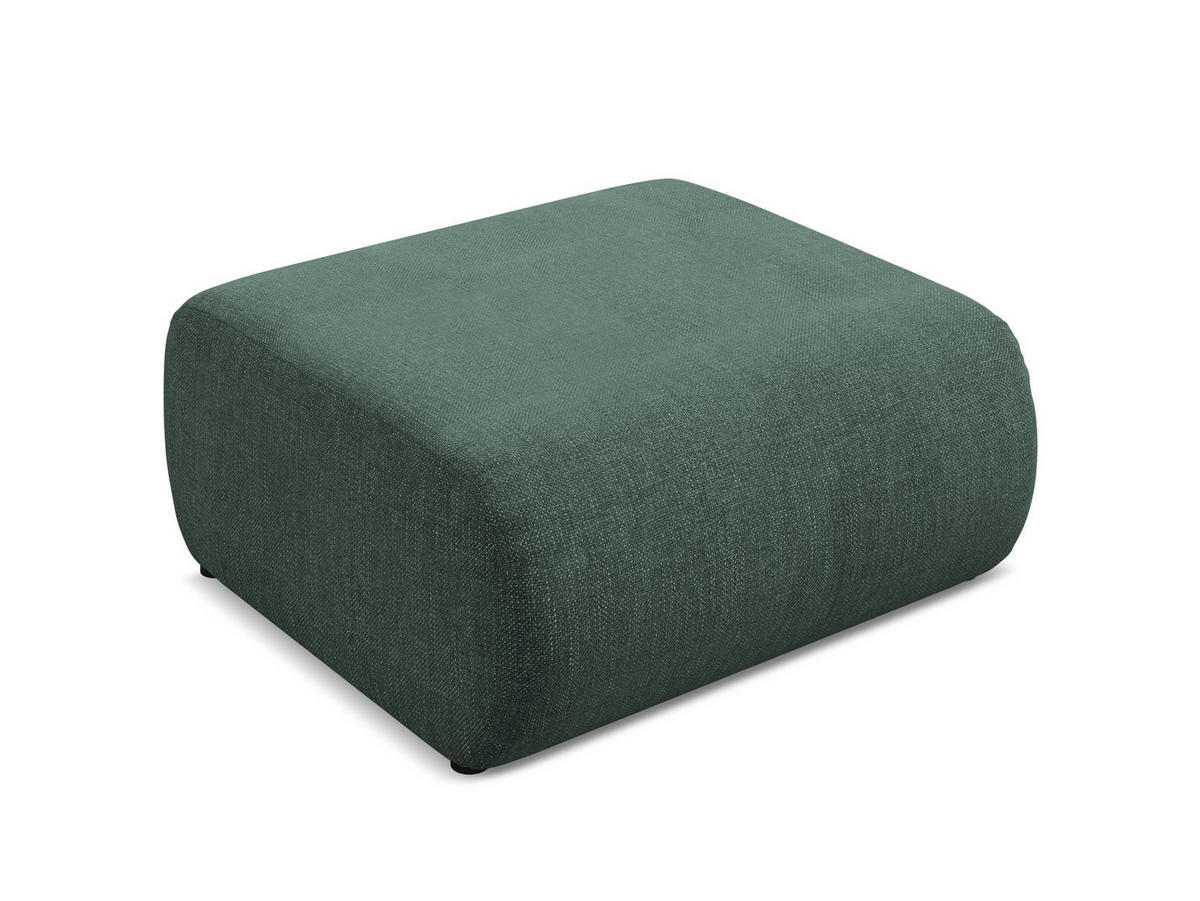 ECKSOFA mit Schlaffunktion Samt Stoff Grün - Dunkelgrün/Schwarz, Kunststoff/Textil (257/148cm) - Makamii