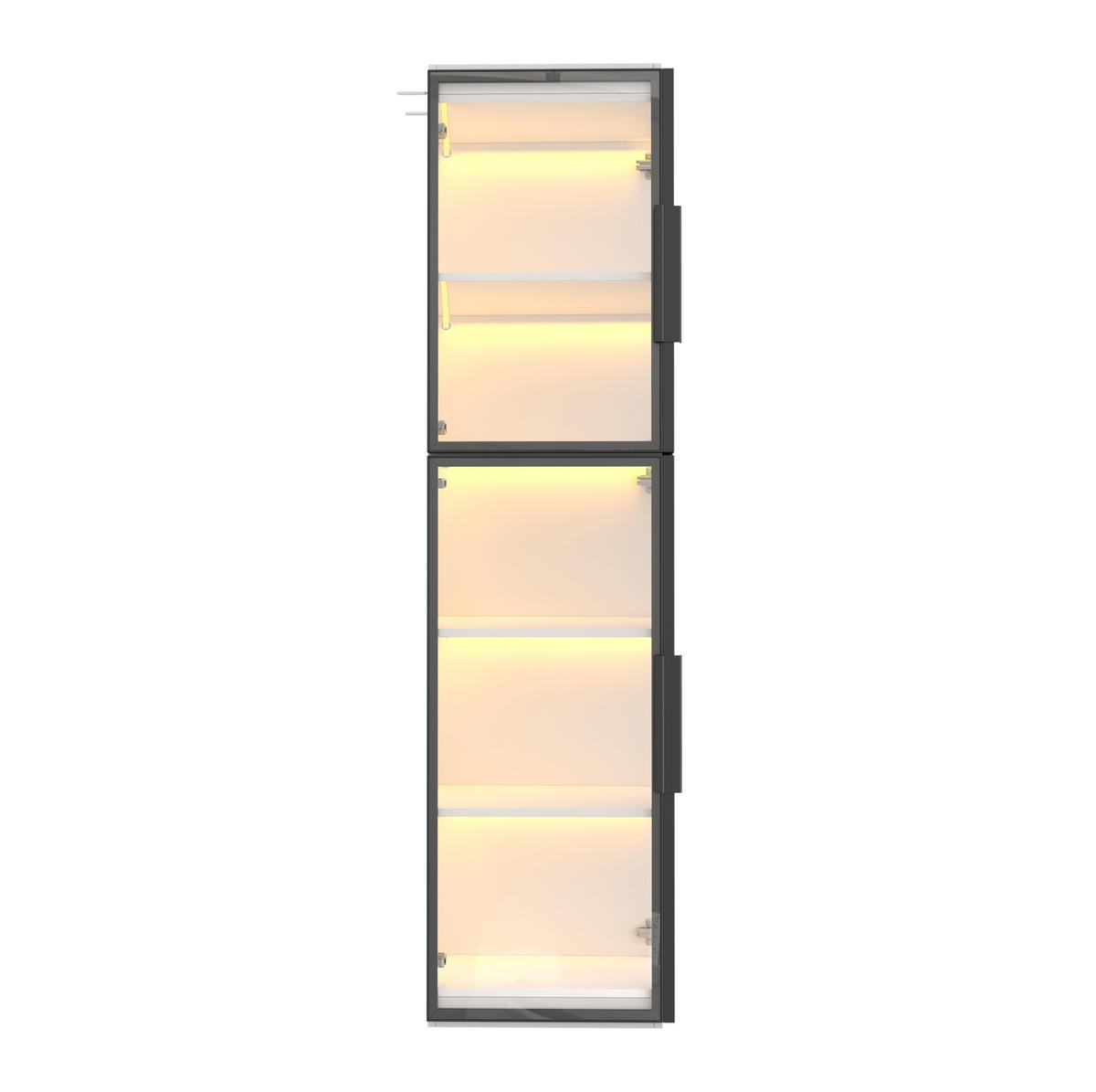 HIGHBOARD mit LED-Beleuchtung 40/40/170 cm in Weiß mit transparenten Acrylflächen - Weiß, Holzwerkstoff (40/170/40cm) - BEAOK