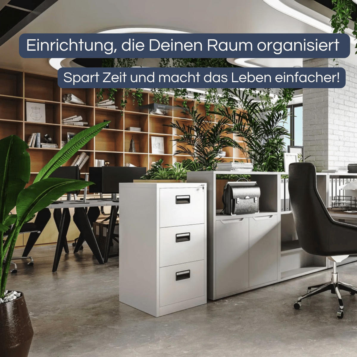 HÄNGEREGISTERSCHRANK abschließbar TION 3 Schubladen 102x46x62cm Weiß - Weiß, Metall (46/102/62cm) - DELUKE