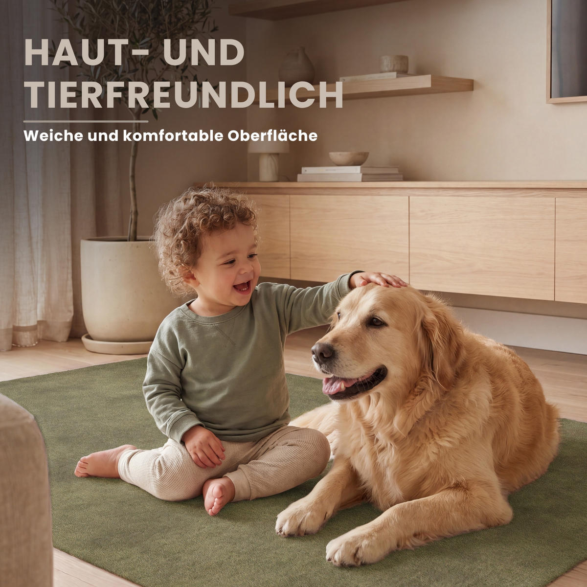 TEPPICH - Textur - Abstrakt - Grün - 120x80 cm - Olivgrün, Kunststoff/Textil (120/0.4cm) - OnlyWow