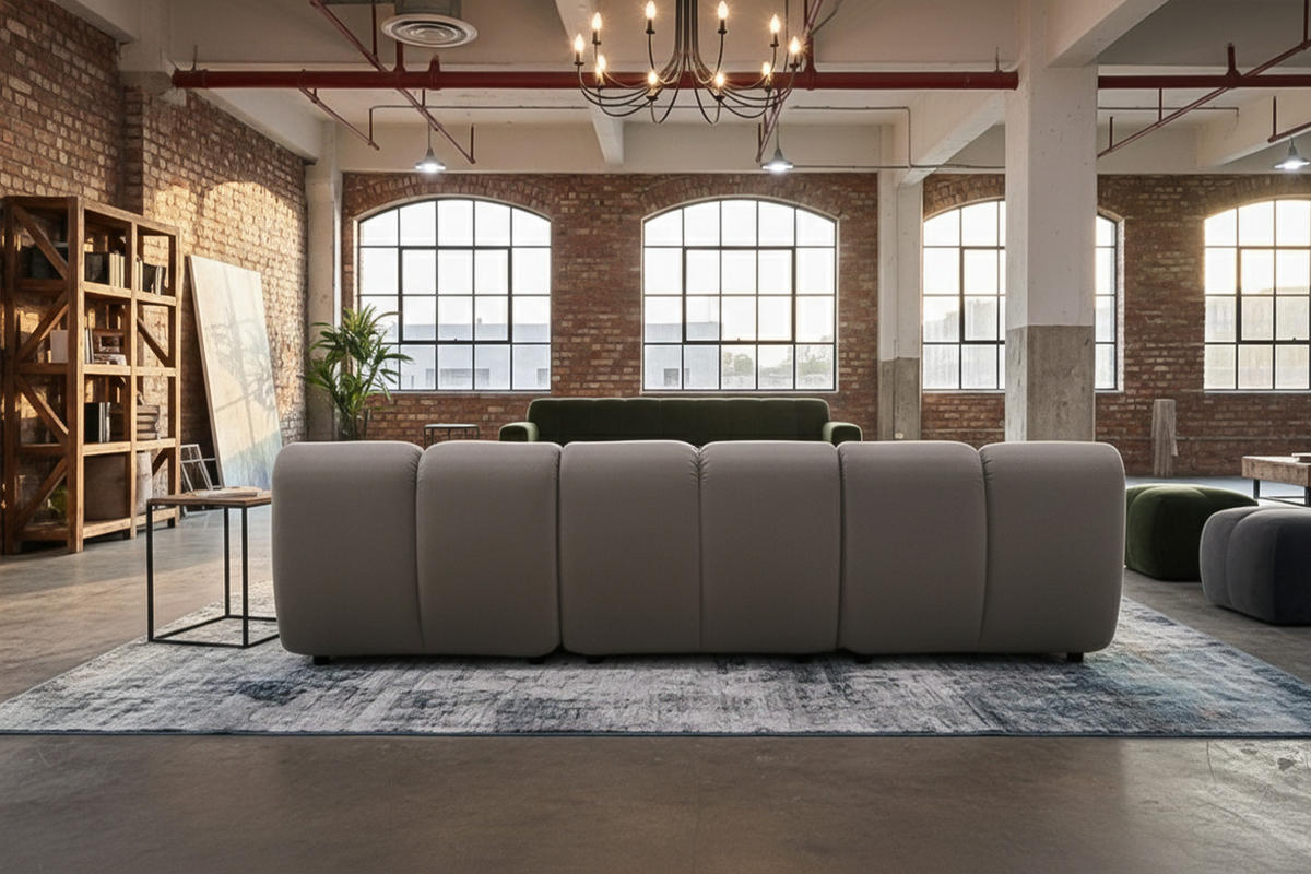 MODULSOFA LAYLA Taupe Velvet - Taupe/Schwarz, Buchenholz/Textil (274/74/99cm) - KAWOLA