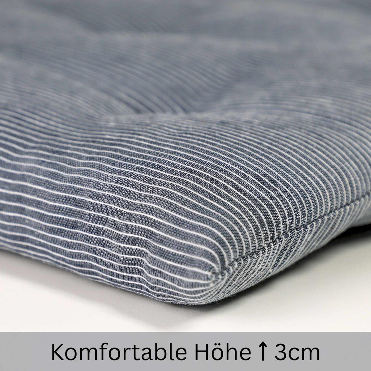 SITZKISSEN 2er Set Needlestripe blau - 40x40 cm - Blau, Textil (40/40/3cm) - Esprit