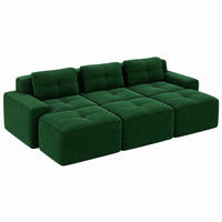 SOFA modular mit Schlaffunktion 74 cm Tiefsitz Cord Green - Grün, Kunststoff (177/69/293cm) - Meubliv