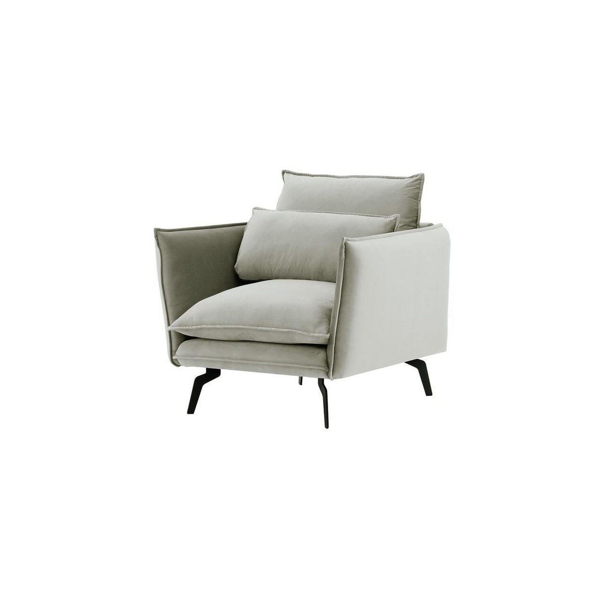 SESSEL Layla-Velluto 15 - Hellgrau, Holz/Textil (105/95/98cm)