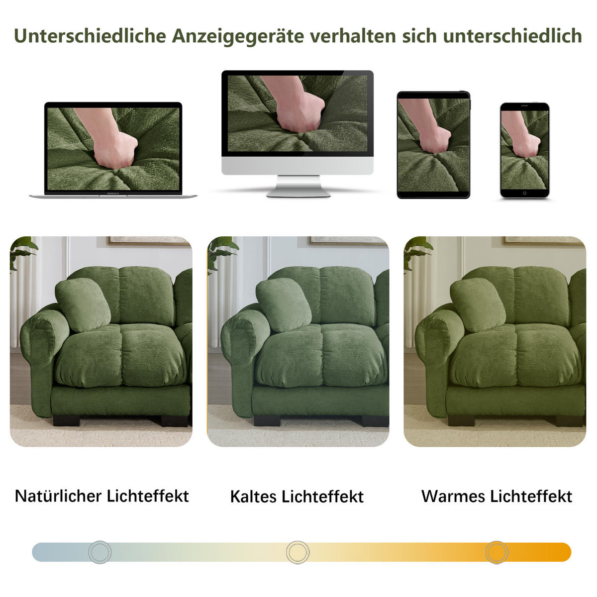 SOFA od ženilje u zelenoj boji, 190/149/90 cm - zelena, tekstil (149/90/190cm) - Flora Grace