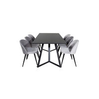 TISCHGRUPPE Hellgrau - Hellgrau, Holzwerkstoff (90/75/180cm) - ebuy24