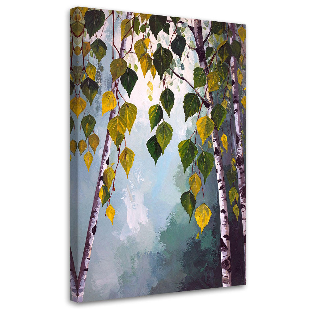 LEINWANDBILD, Birkenwald Natur grüne Blätter - Grün, Textil (70/100cm) - Feeby