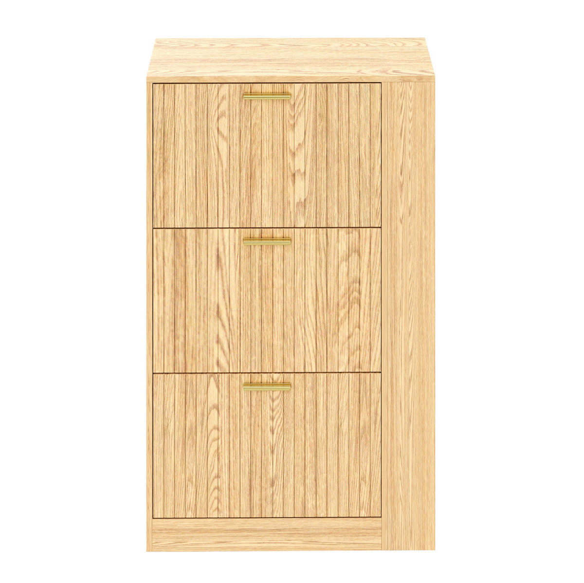 SCHUHSCHRANK 70/23,5/115 cm mit 3 Türen, offenen Seitenfächern und MDF-Korpus, Natur - Naturfarben, Holzwerkstoff (70/115/23.5cm) - Redom