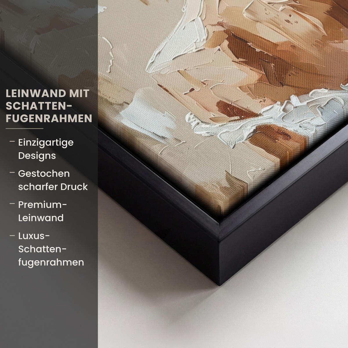 LEINWAND Bilder mit Rahmen - Frau - Farbe - Abstrakt - Beige - Modern - 20x20 - Sandfarben, Textil (20/20cm) - MuchoWow