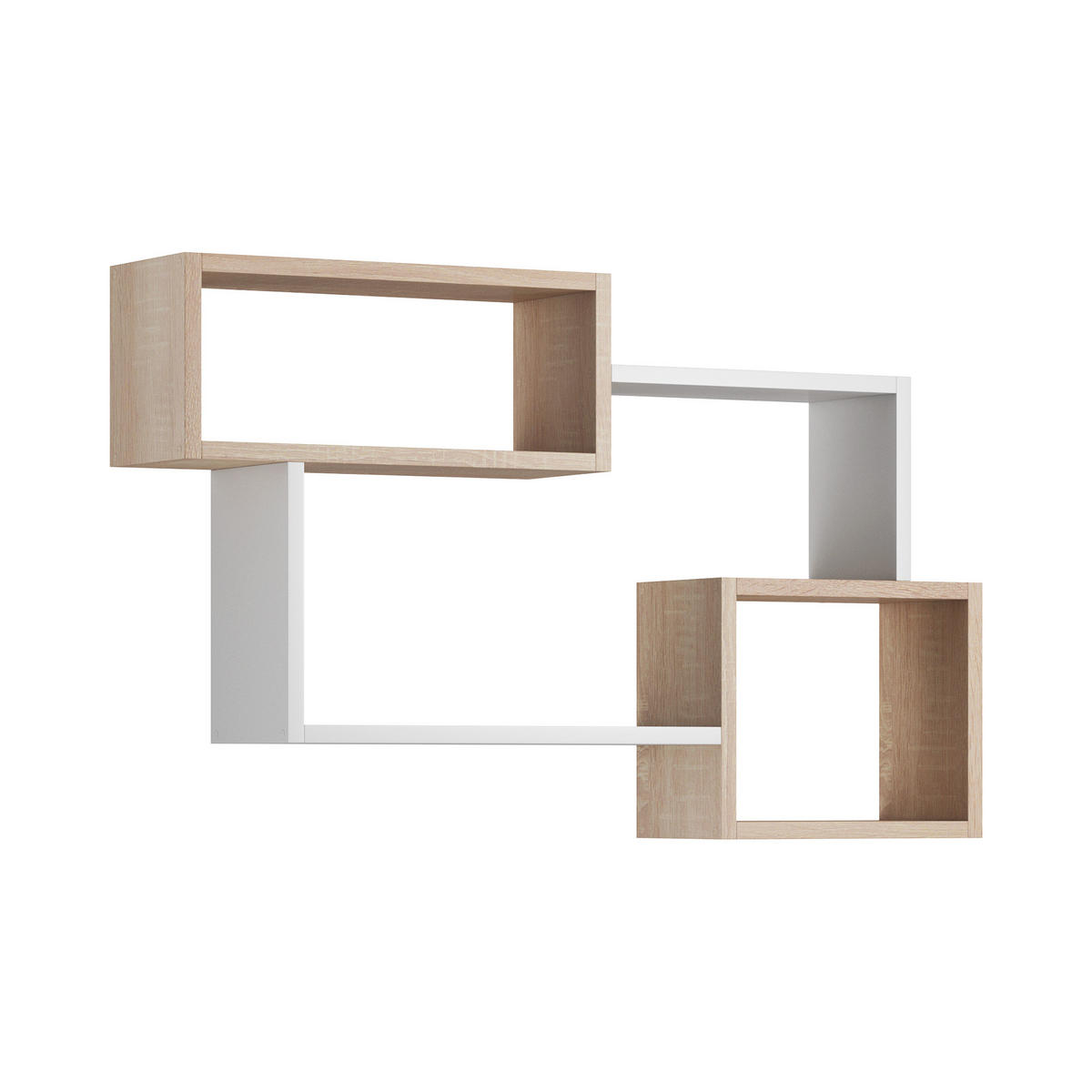 WANDREGAL Trio Eiche Sonoma / weiß 87 / 18 / 54cm - Braun/Weiß, Holz/Holzwerkstoff (87/54/18cm) - Feldmann-Wohnen