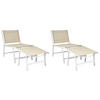 GARTENSTUHL Beige Marceddi - Beige/Weiß, Textil (54/70/60cm) - Beliani
