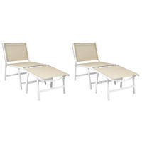 GARTENSTUHL Beige Marceddi - Beige/Weiß, Textil (54/70/60cm) - Beliani