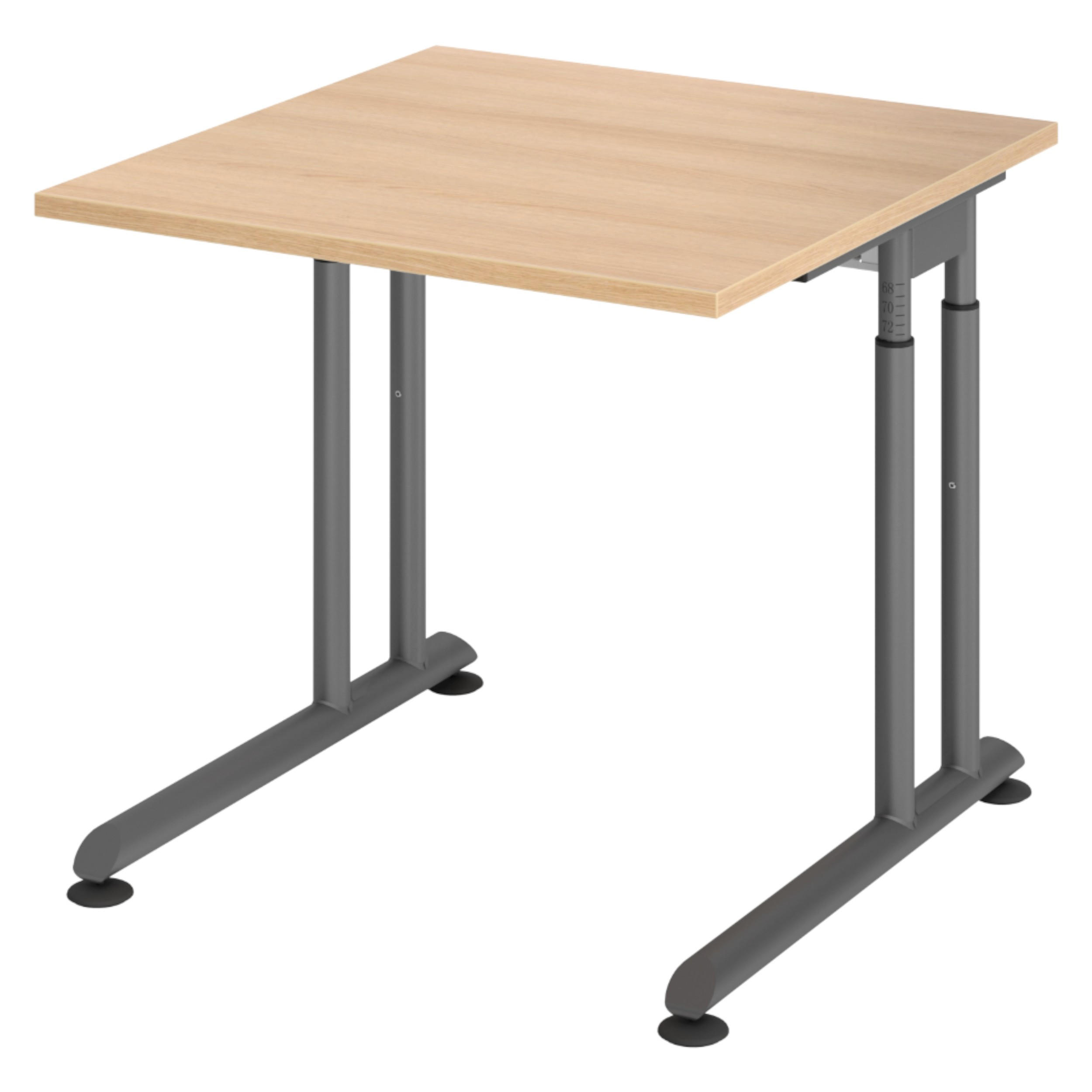 SCHREIBTISCH Serie-Z 80/80/74 cm in Eichefarben/Graphitfarben - Eichefarben/Graphitfarben, Holzwerkstoff (80/80/74cm) - bümö