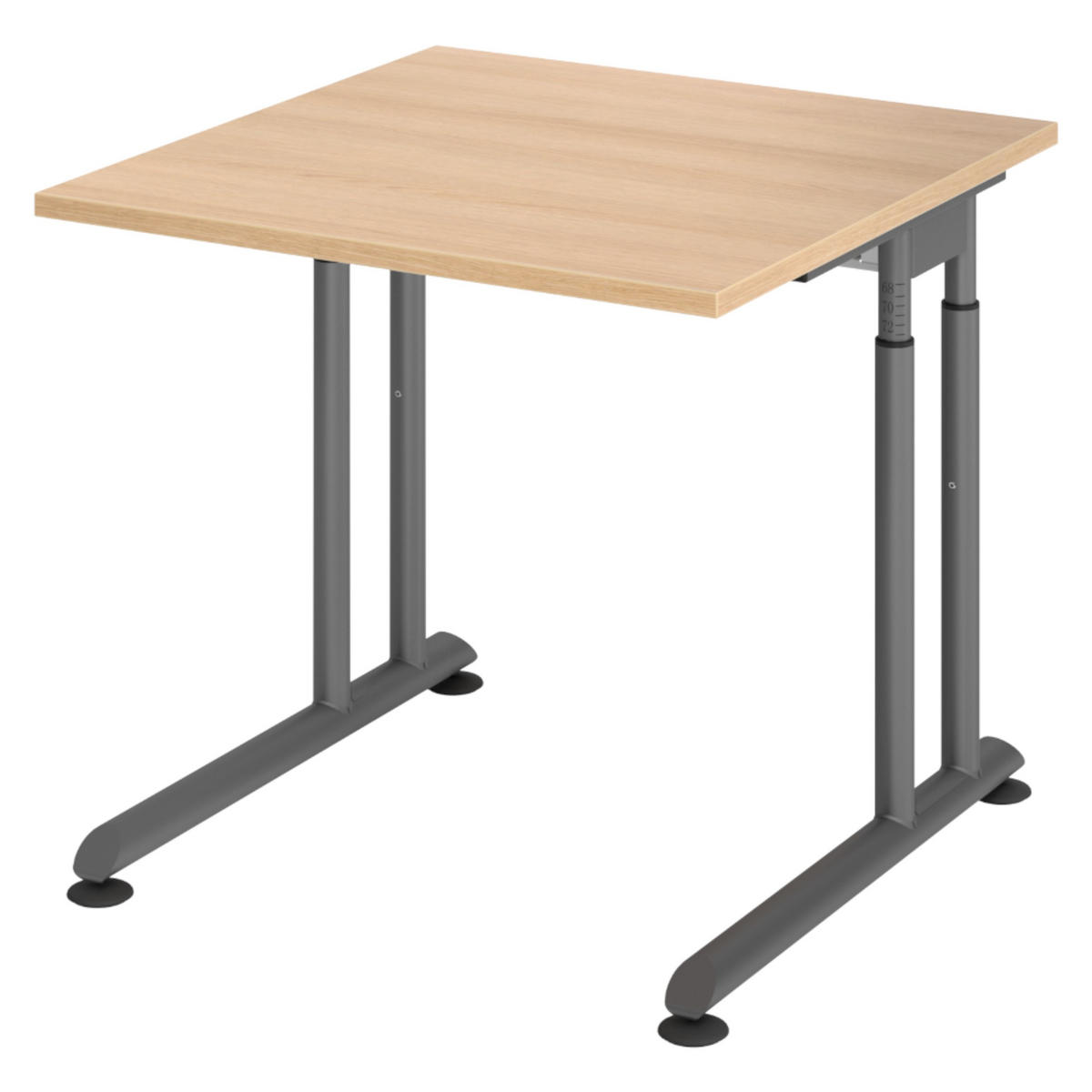 SCHREIBTISCH Serie-Z 80/80/74 cm in Eichefarben/Graphitfarben - Eichefarben/Graphitfarben, Holzwerkstoff (80/80/74cm) - bümö