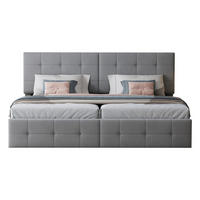 POLSTERBETT 180x200 Grau Samt Stauraum - Grau, Textil (180/200cm) - FLIEKS
