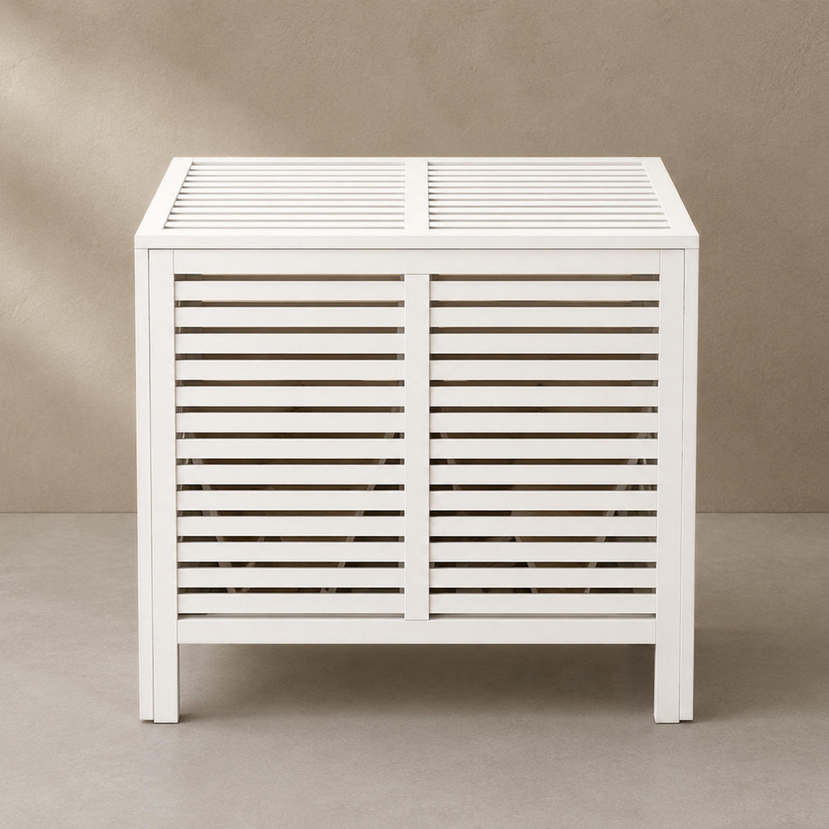WÄSCHEKORB Bambus Moa 90 l 40/60/58,5 cm - Weiß, Naturmaterialien (60/58.5/40cm) - NUXIO