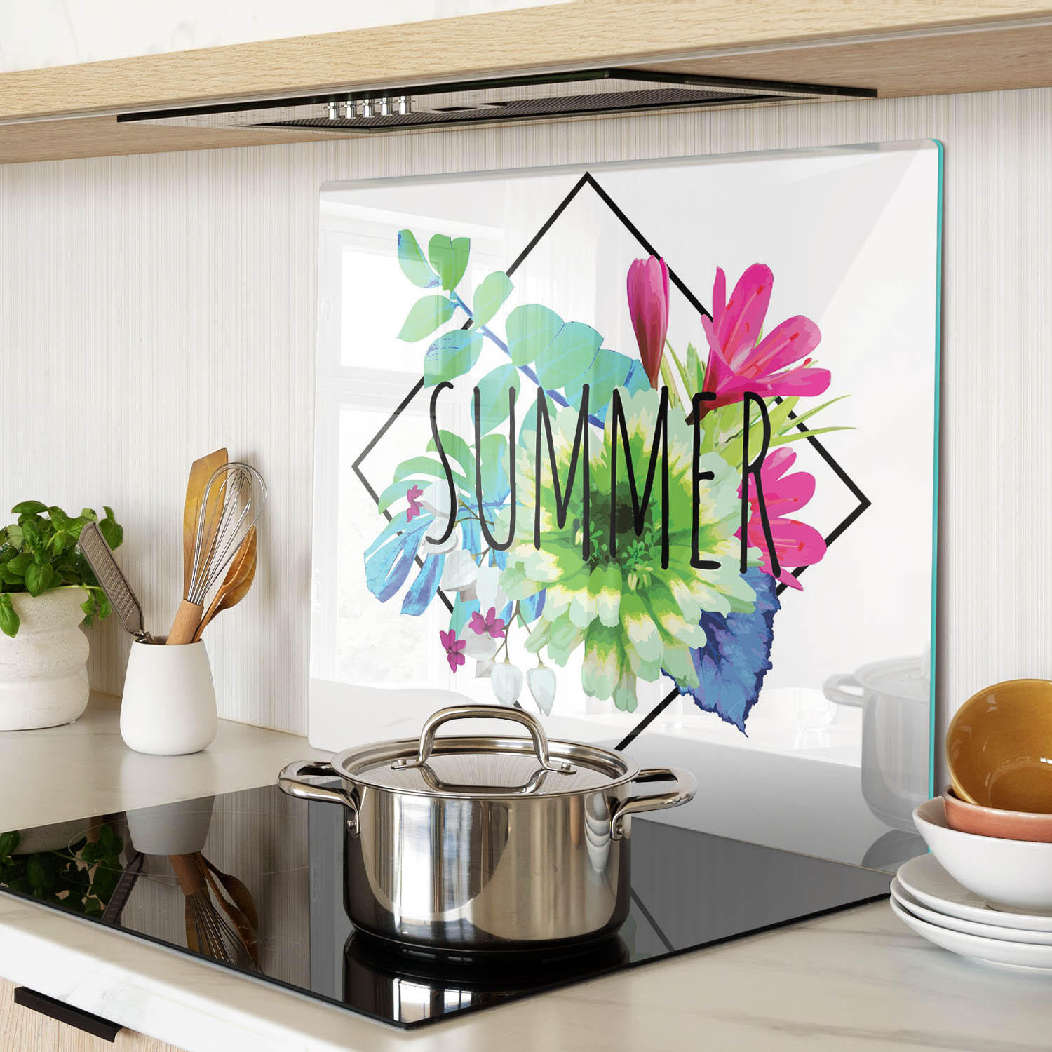 GLASPLATTE 60x52 cm Sommer - Multicolor, Glas (60/0.4/52cm) - TULUP