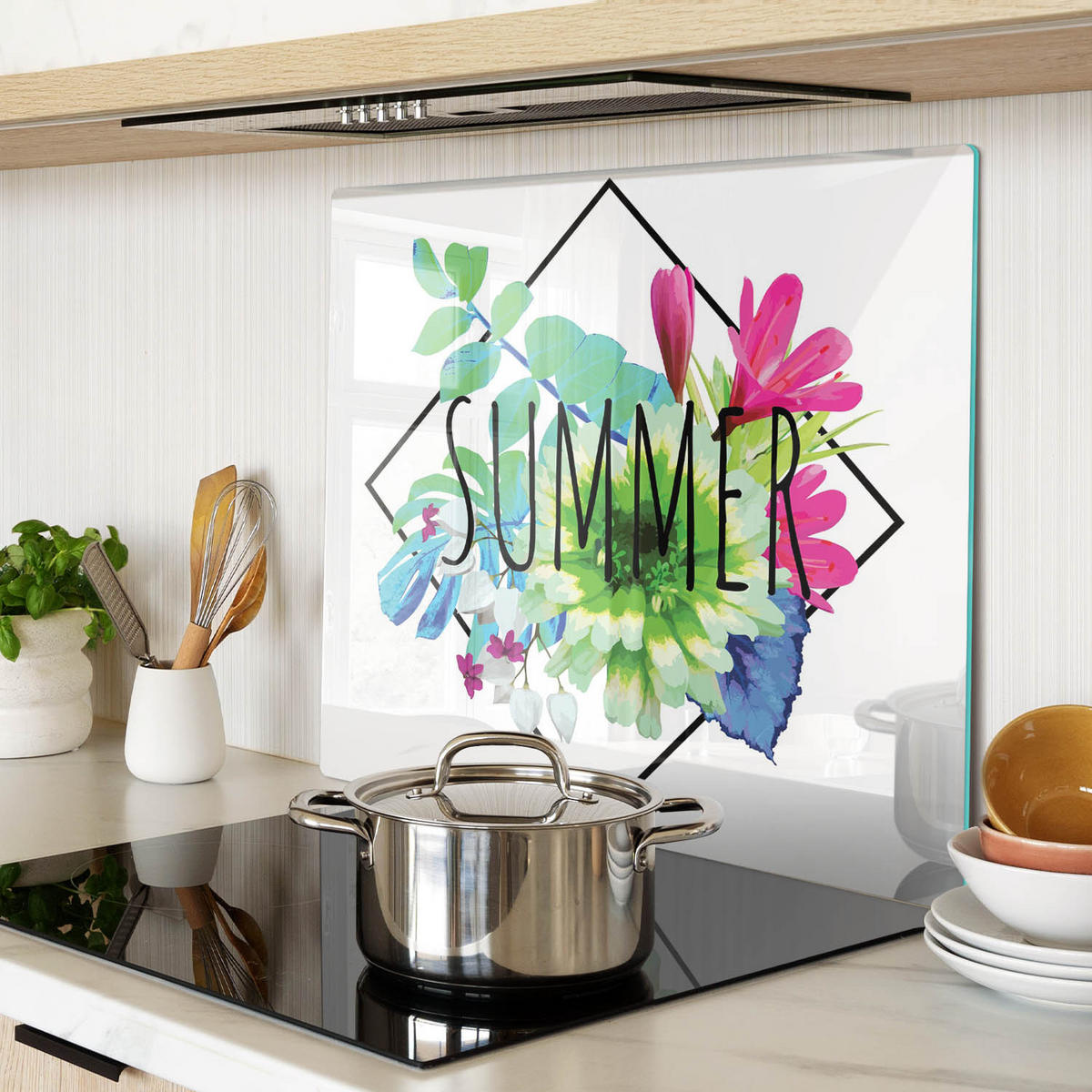 GLASPLATTE 60x52 cm Sommer - Multicolor, Glas (60/0.4/52cm) - TULUP