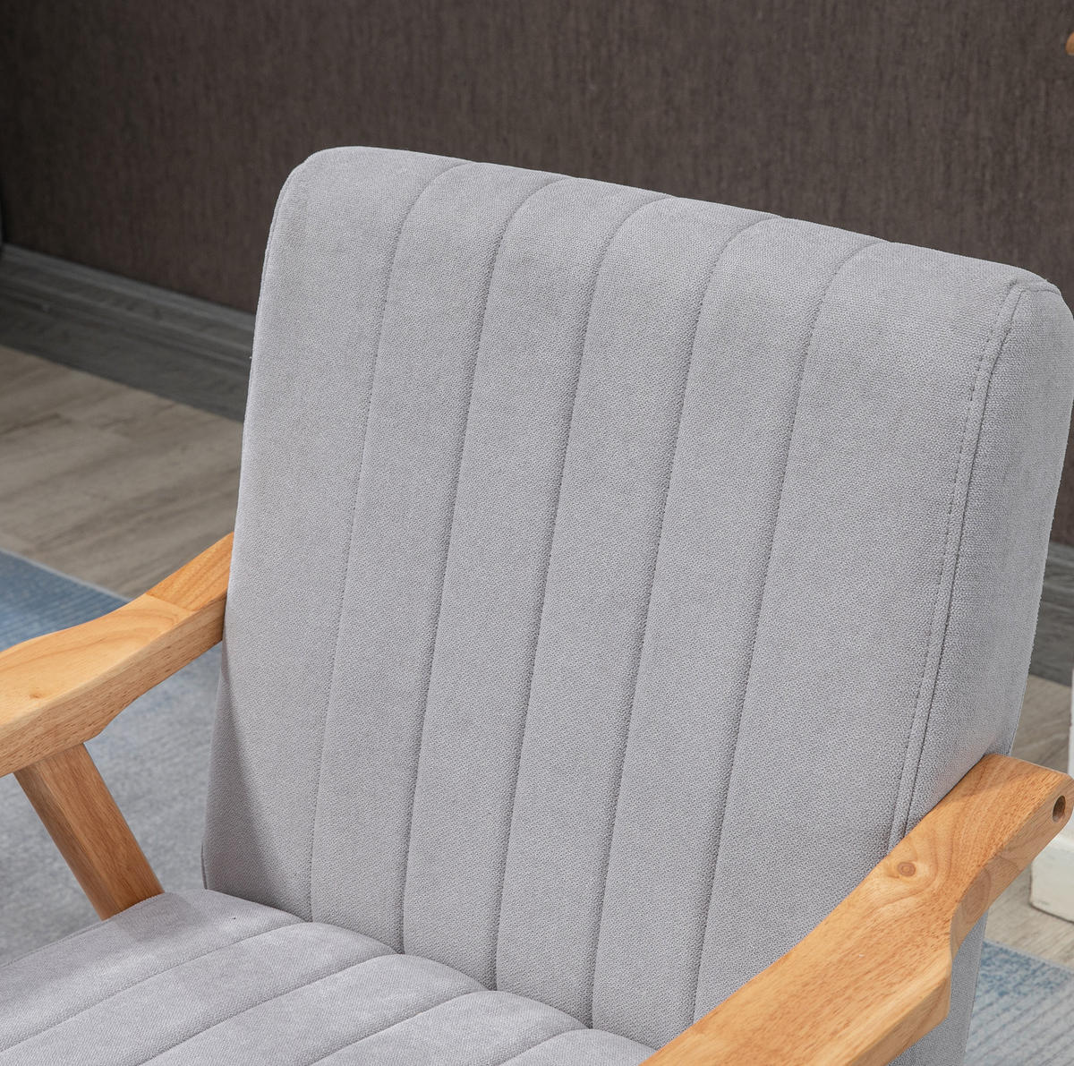 RELAXSESSEL 68/74/82 cm hellgrau aus Polyester mit Armlehnen - Hellgrau, Textil (74/82/68cm) - OKWISH