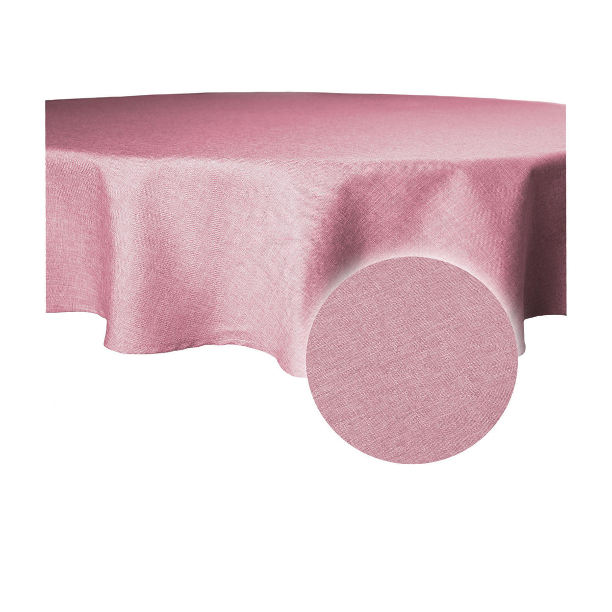 TISCHDECKE Leinenoptik 160 cm rund Altrosa - Altrosa, Textil (160cm) - TiborTex