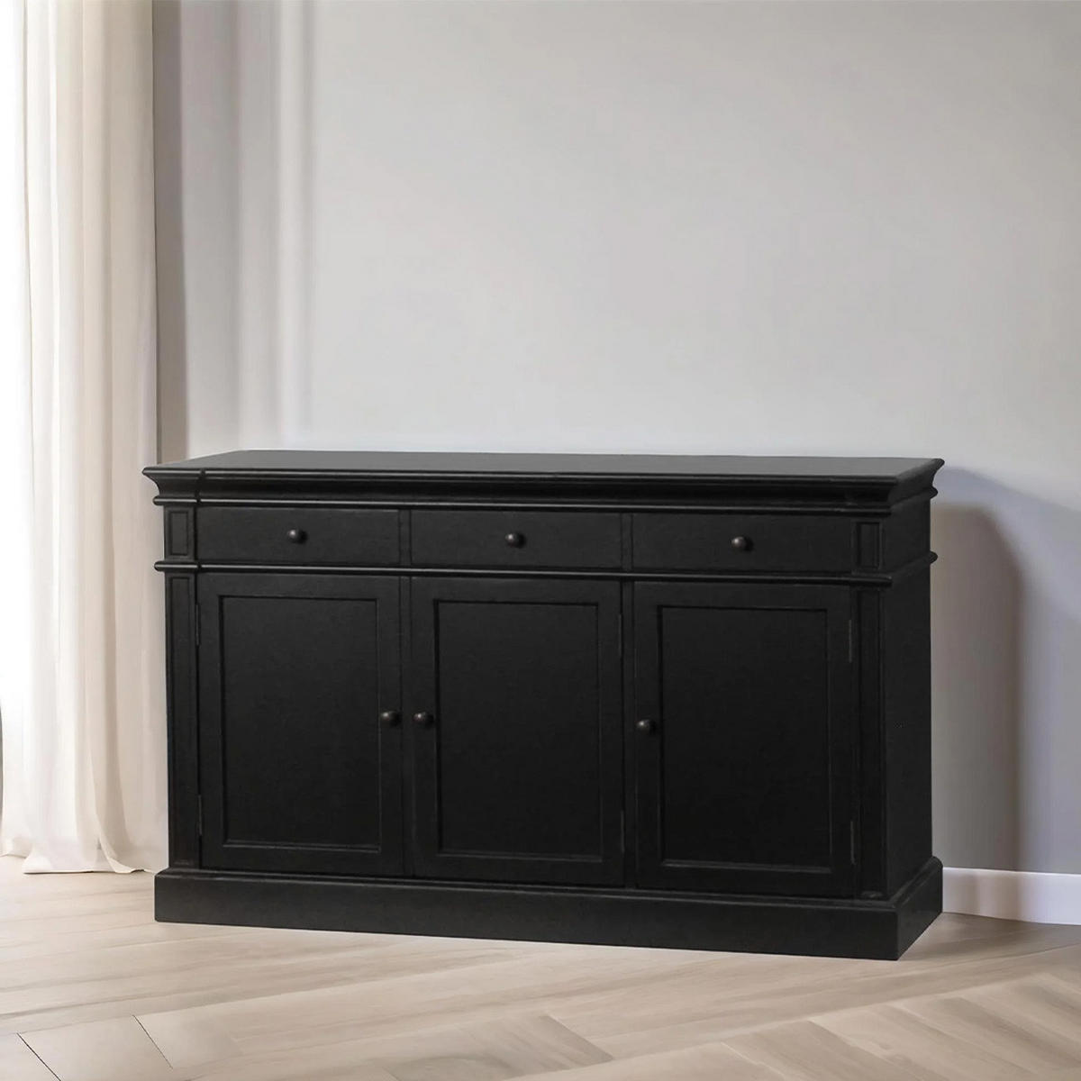 SIDEBOARD antik schwarz - Schwarz, Holzwerkstoff (142/86/45cm) - ebuy24