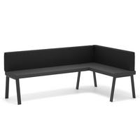 ECKBANK rechts MONO Y Kunstleder glatt, 128/168 cm Schwarz - Schwarz, Kunststoff/Textil (128/168cm) - Idohome