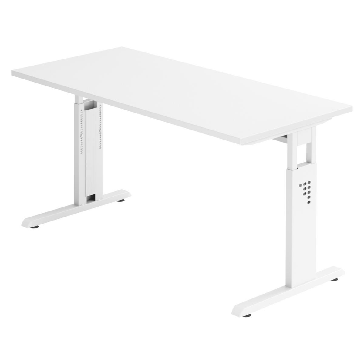 SCHREIBTISCH Serie-O (Mini) 67,2/140/74 cm in Weiß/Weiß - Weiß, Holzwerkstoff (67.2/140/74cm) - bümö