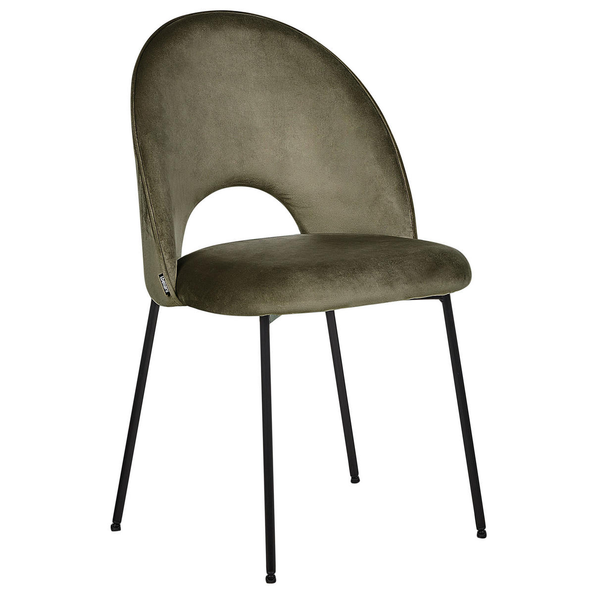 STUHL 2er-Set Samtstoff grün Covelo - Schwarz/Grün, Textil (46/84/45cm) - Beliani