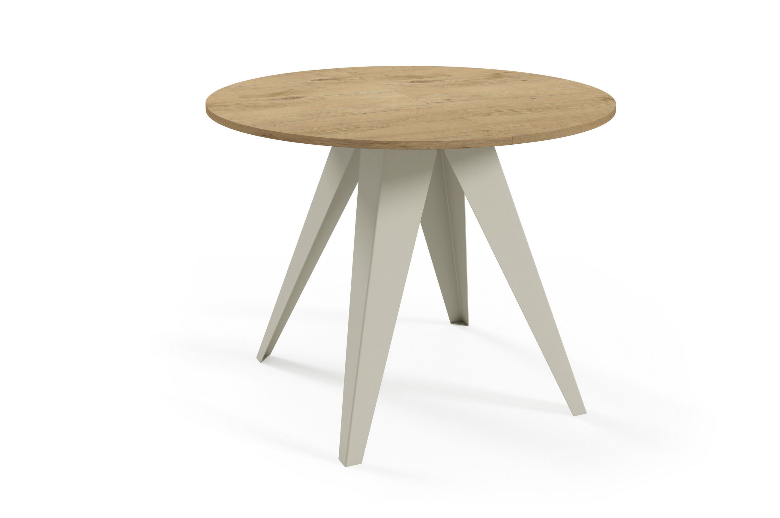 ESSTISCH Gerda - Kaschmir/Eichefarben, Holzwerkstoff/Metall (90/90/76cm) - Meblini