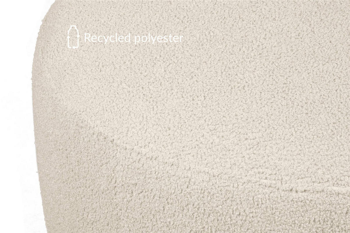 SITZHOCKER RAGGI mit 360° Drehfunktion, hellbeige - Ecru/Beige, Textil (80/36/80cm) - KONSIMO®