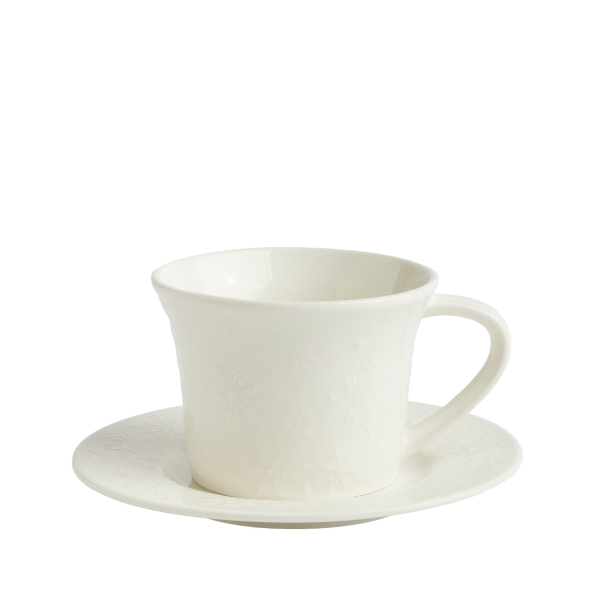 TASSE MIT UNTERTASSE Frosting - Weiß, Keramik (0.18L) - home&you