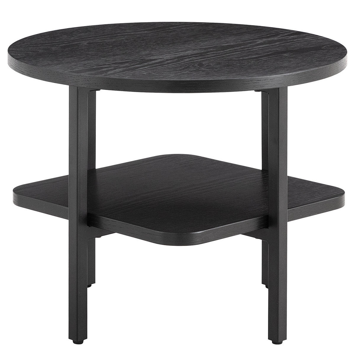 BEISTELLTISCH - Echtholzfurnier / Metall - Eichefarben, Holzwerkstoff/Metall (50/50/40cm) - home24