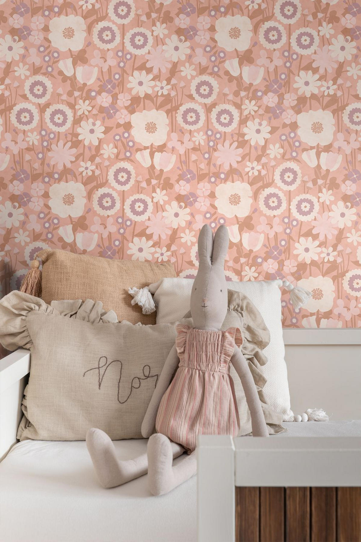 TAPETE Retro Blumen 50 x 900 cm - Pink, Papier (50/0.1cm) - ESTAhome