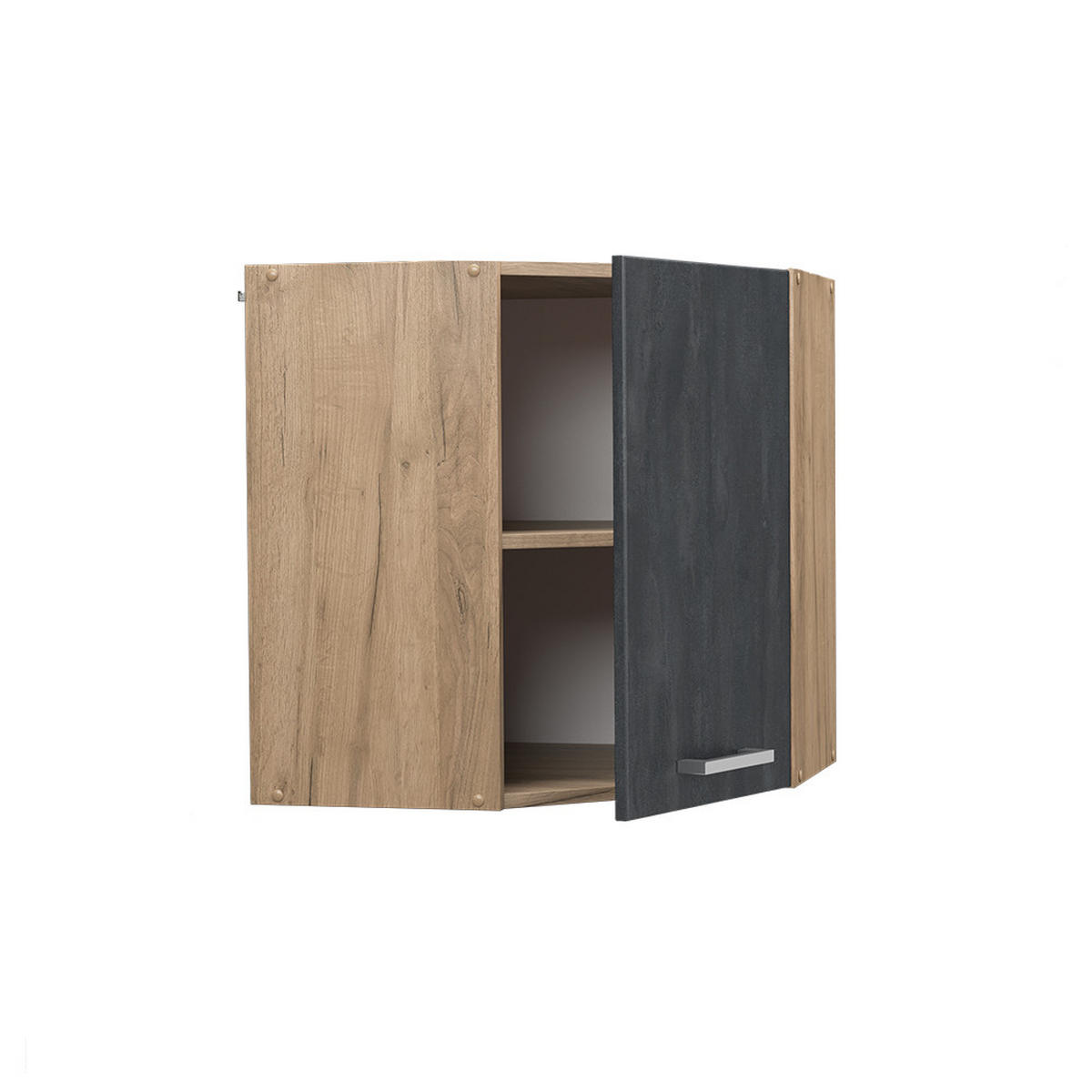 ECKHÄNGESCHRANK R-Line Schwarz Beton 57 cm - Honigeiche/Eiche Wotan, Holzwerkstoff (57/60/34.1cm) - Vicco