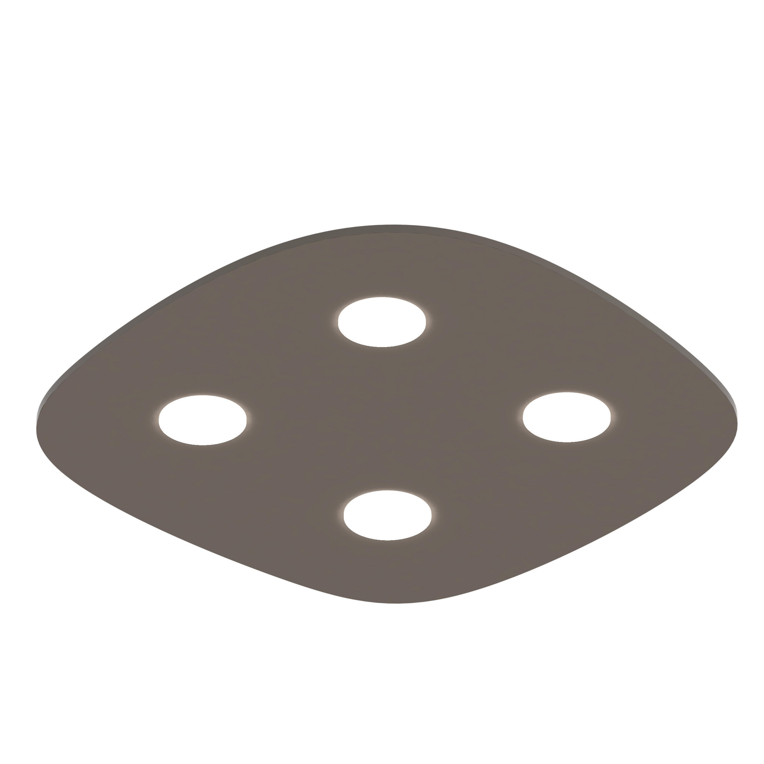 DECKENLEUCHTE - Graubraun, Metall (55/55/4cm) - Lumicom