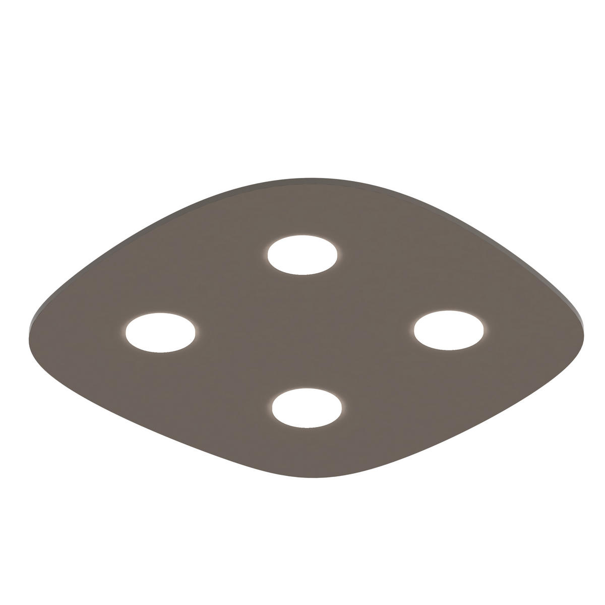 DECKENLEUCHTE - Graubraun, Metall (55/55/4cm) - Lumicom