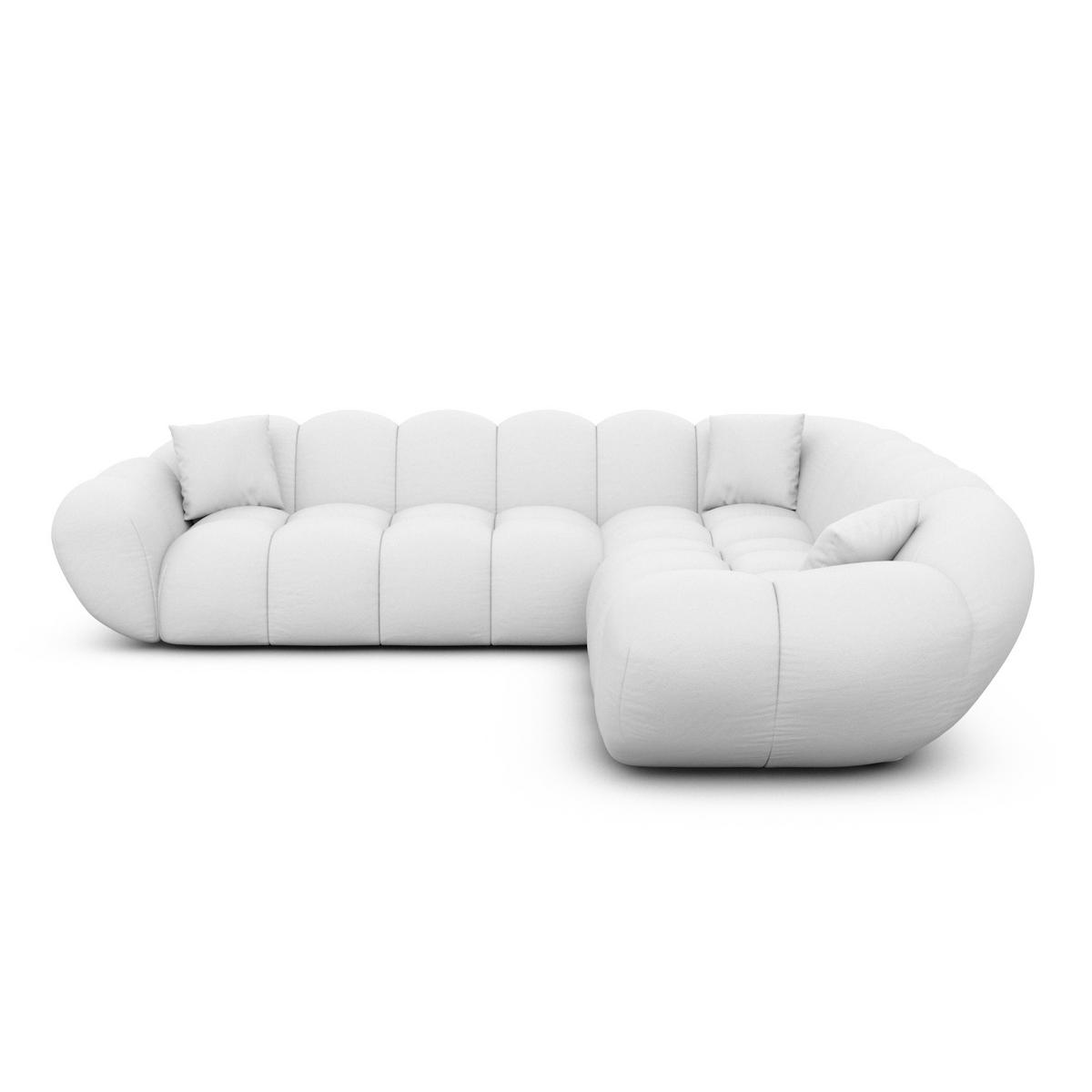 ECKSOFA Liva Weiß Echtleder - Weiß, Leder (258/258cm) - VAROYAL