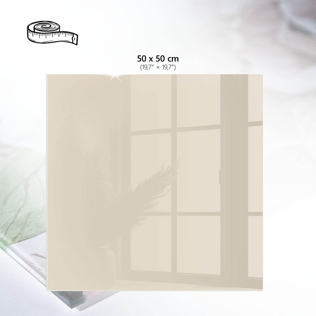TISCHPLATTE 50x50 cm – Heller Stein - Grau, Glas (50/50/0.4cm) - Wallfluent