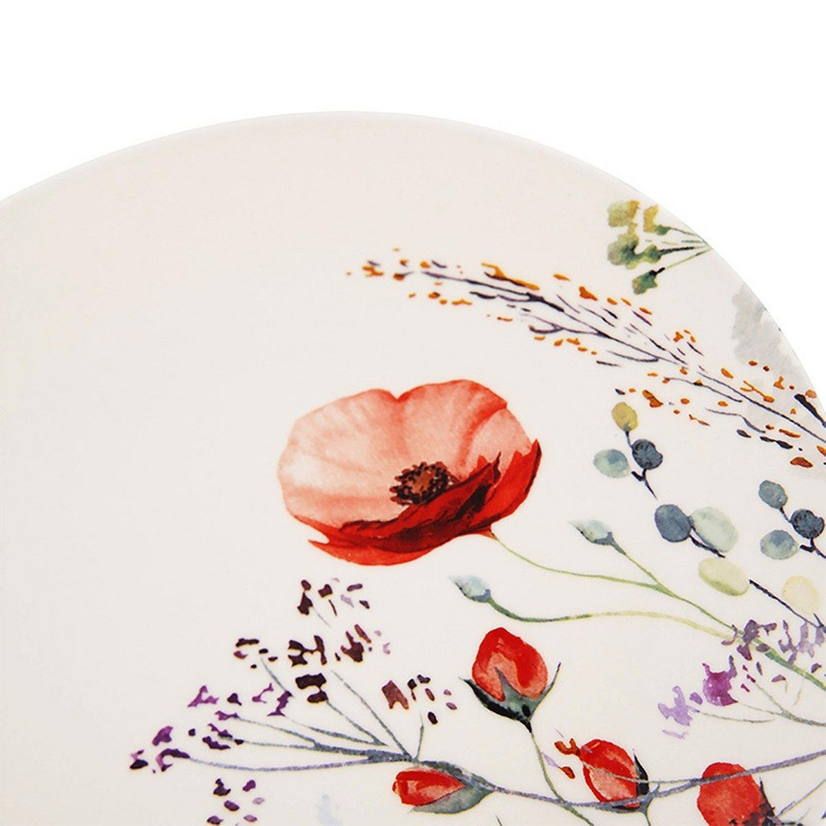 SPEISETELLER Maki Wildblumen weiß - Weiß, Keramik (27/27/2.3cm) - Orion 