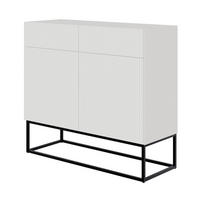 KOMMODE Veldio Weiß mit schwarzen Beinen 100 cm - Schwarz/Weiß, Holzwerkstoff/Metall (100/90/38cm) - Selsey
