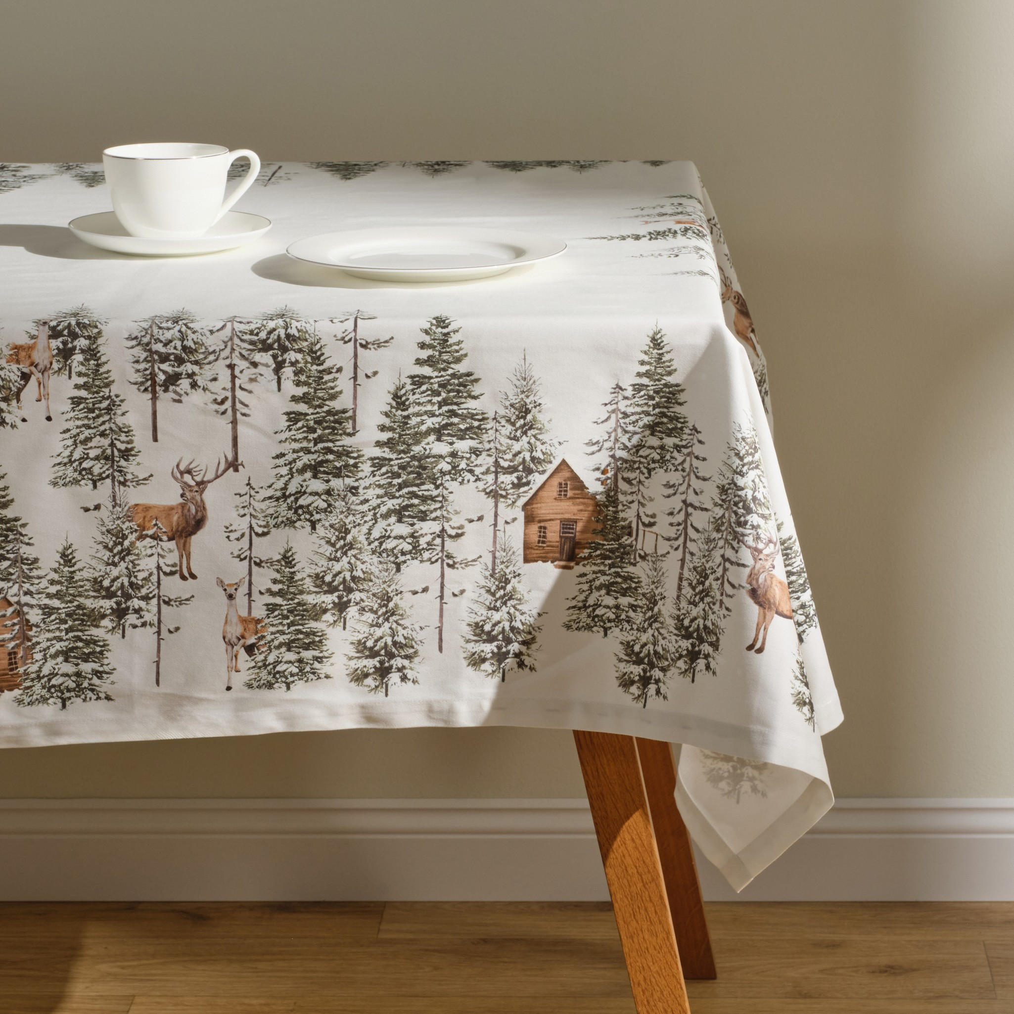 TISCHDECKE Hirvedo - Weiß, Textil (140/140/1cm) - home&you